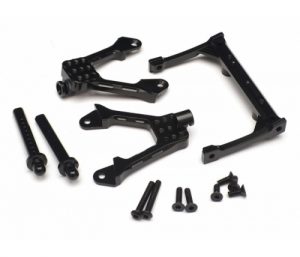 Aluminum Front Shock Mount - 1 Set Black [RECON G6 The Fix Certified]